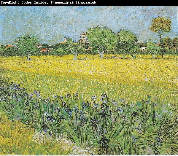 Vincent Van Gogh View of Arles with irises in the foreground